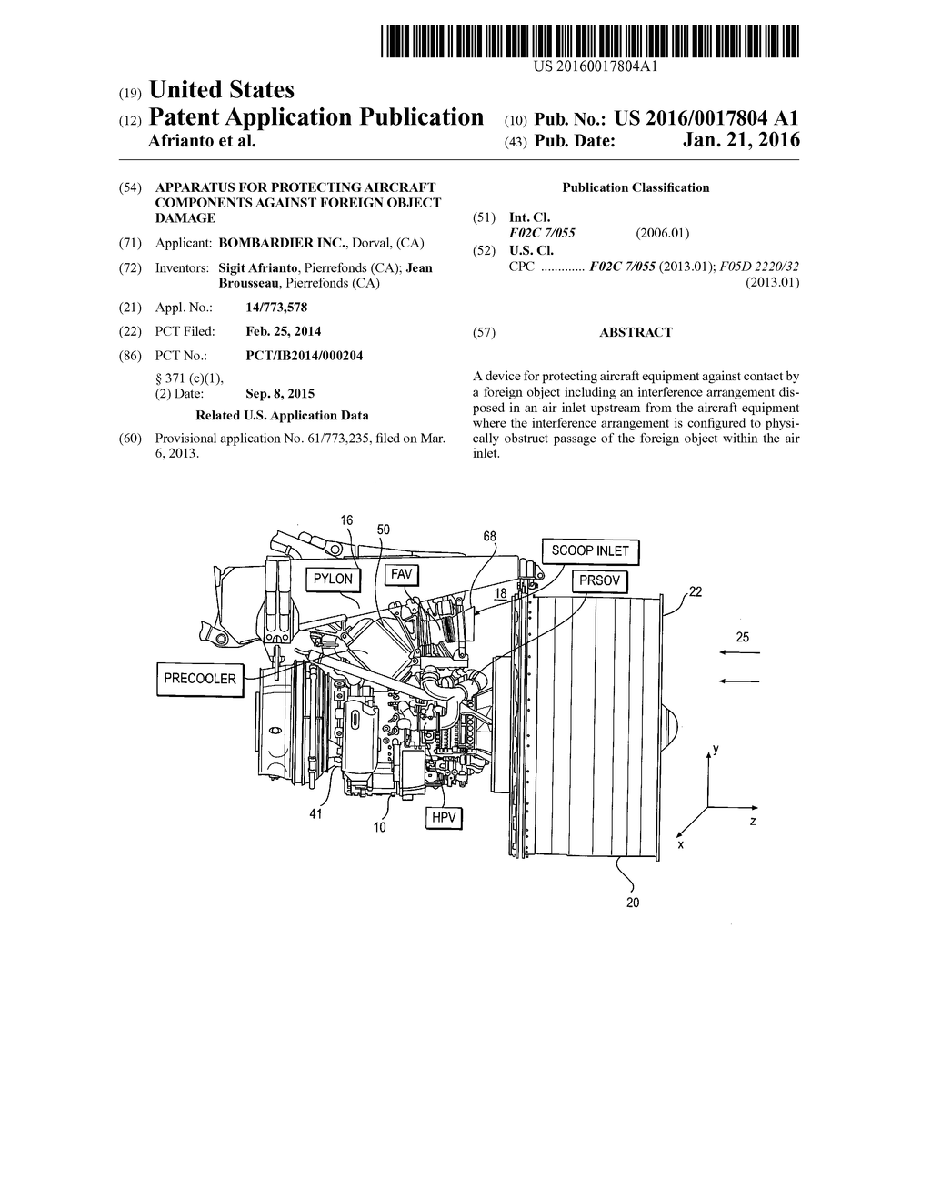 APPARATUS FOR PROTECTING AIRCRAFT COMPONENTS AGAINST FOREIGN OBJECT DAMAGE - diagram, schematic, and image 01