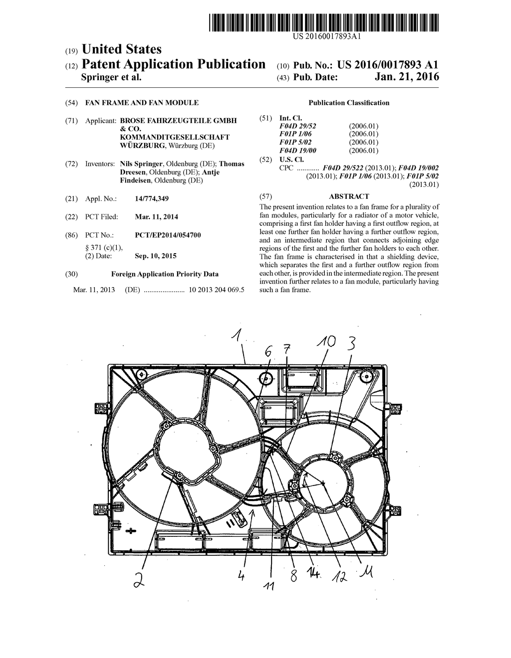 FAN FRAME AND FAN MODULE - diagram, schematic, and image 01