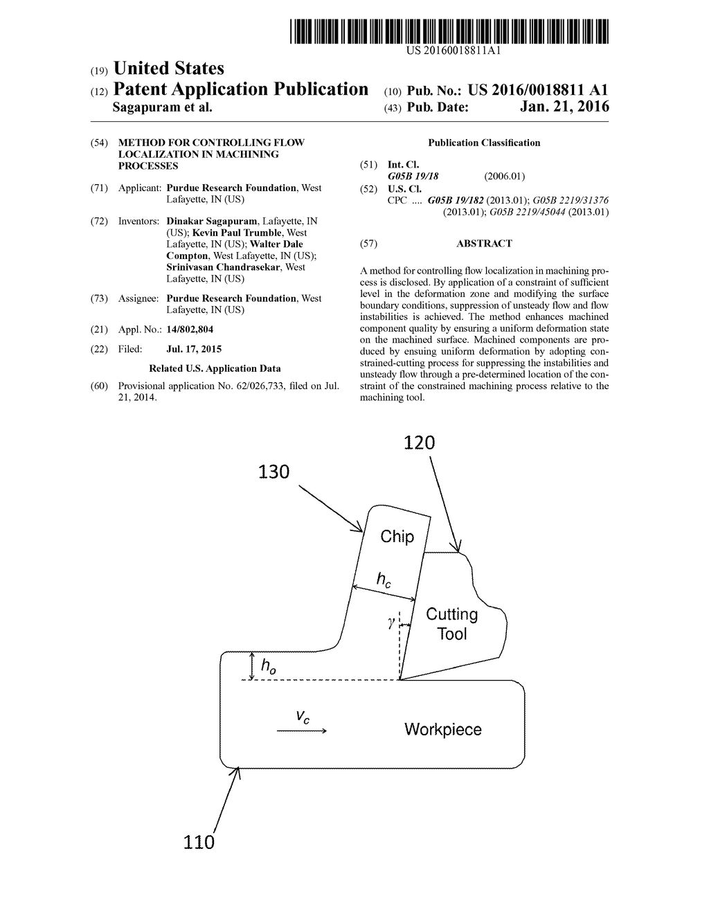 METHOD FOR CONTROLLING FLOW LOCALIZATION IN MACHINING PROCESSES - diagram, schematic, and image 01