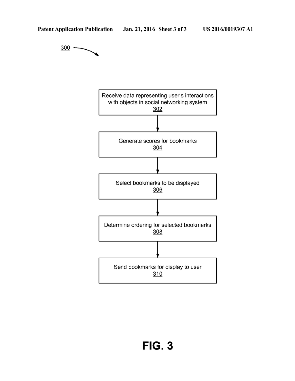 ORDERING OF BOOKMARKS FOR OBJECTS IN A SOCIAL NETWORKING SYSTEM - diagram, schematic, and image 04