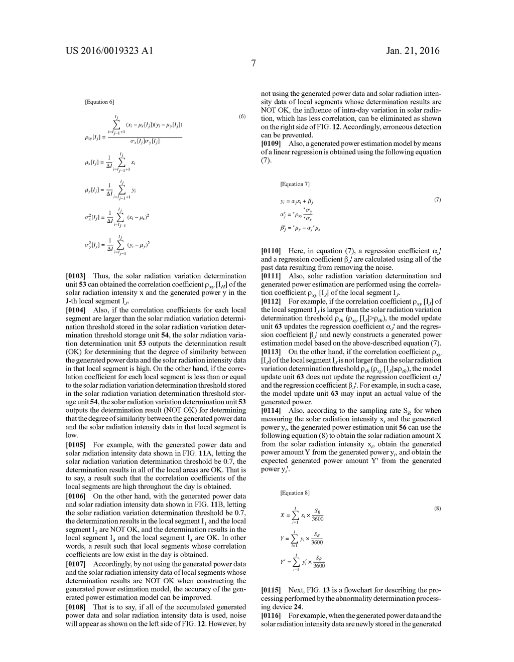 SOLAR POWER GENERATION SYSTEM, ABNORMALITY DETERMINATION PROCESSING     DEVICE, ABNORMALITY DETERMINATION PROCESSING METHOD, AND PROGRAM - diagram, schematic, and image 22