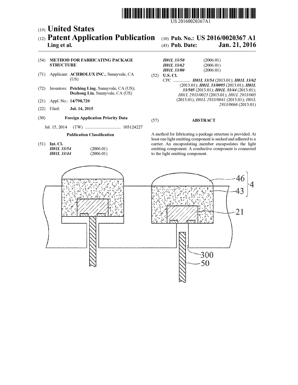 METHOD FOR FABRICATING PACKAGE STRUCTURE - diagram, schematic, and image 01