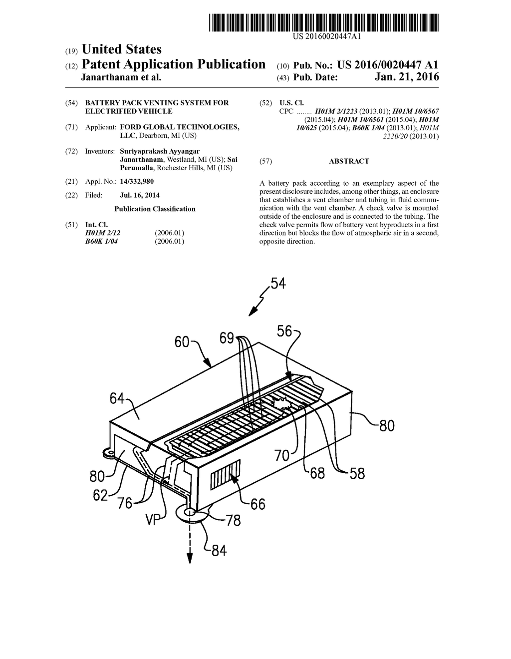 BATTERY PACK VENTING SYSTEM FOR ELECTRIFIED VEHICLE - diagram, schematic, and image 01