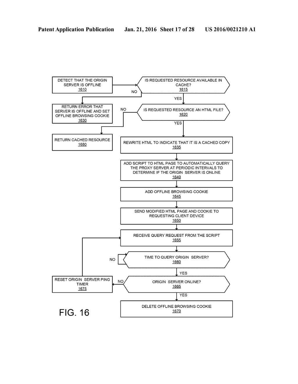 INTERNET-BASED PROXY SERVICE FOR RESPONDING TO SERVER OFFLINE ERRORS - diagram, schematic, and image 18