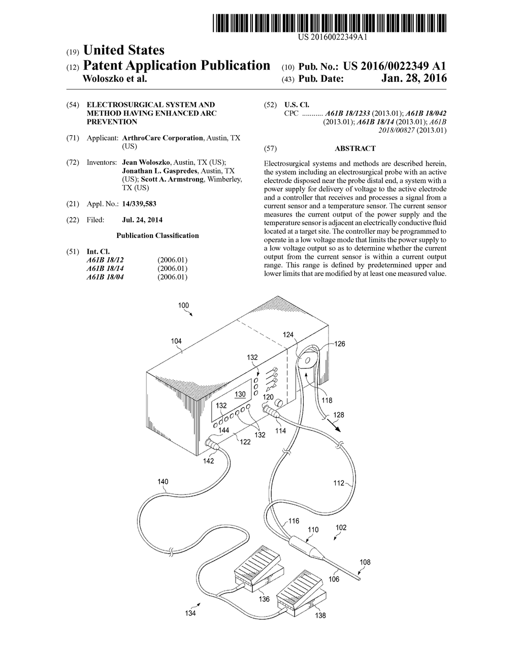 ELECTROSURGICAL SYSTEM AND METHOD HAVING ENHANCED ARC PREVENTION - diagram, schematic, and image 01