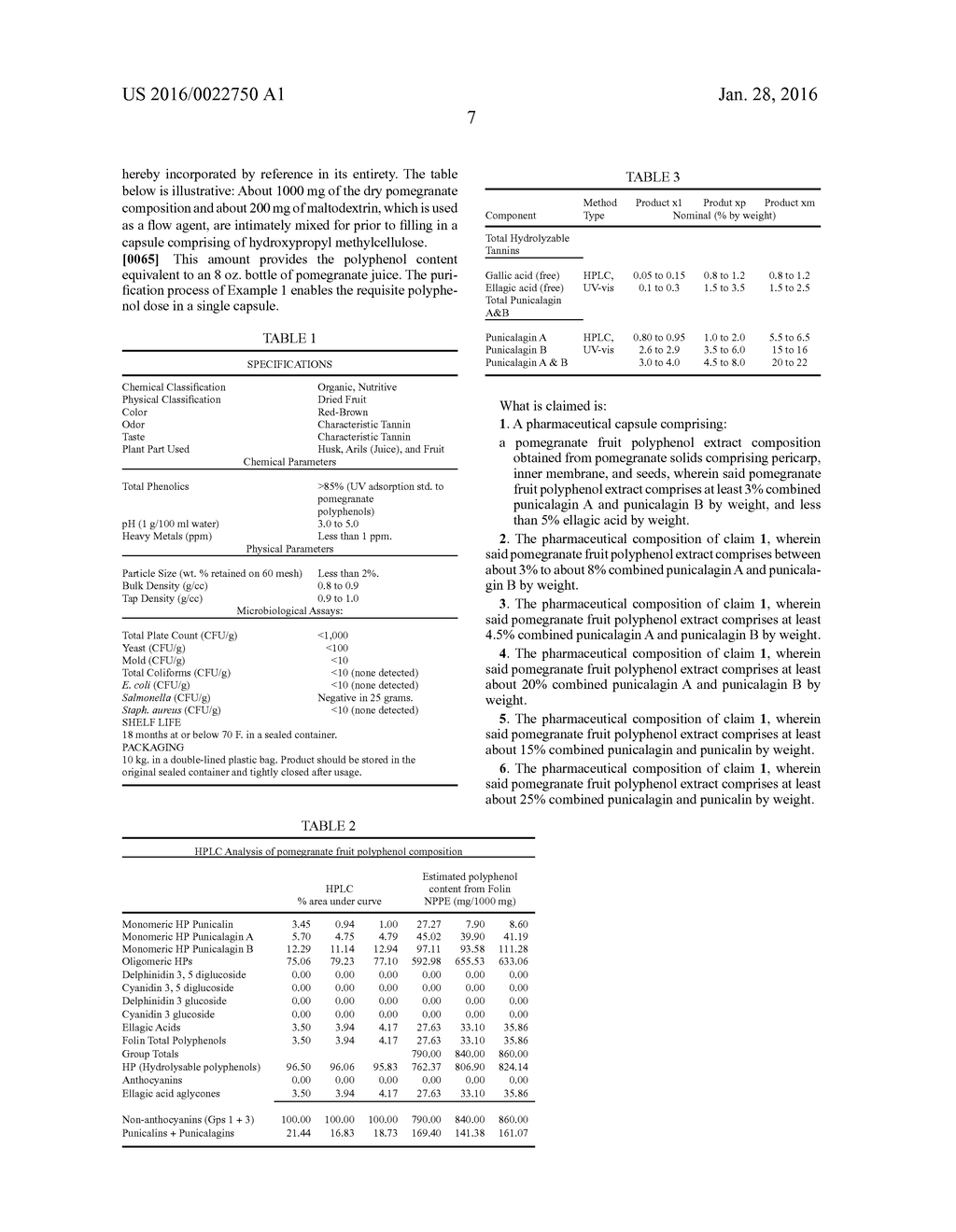 POMEGRANATE FRUIT POLYPHENOL COMPOSITION AND METHODS OF USE AND     MANUFACTURE THEREOF - diagram, schematic, and image 08