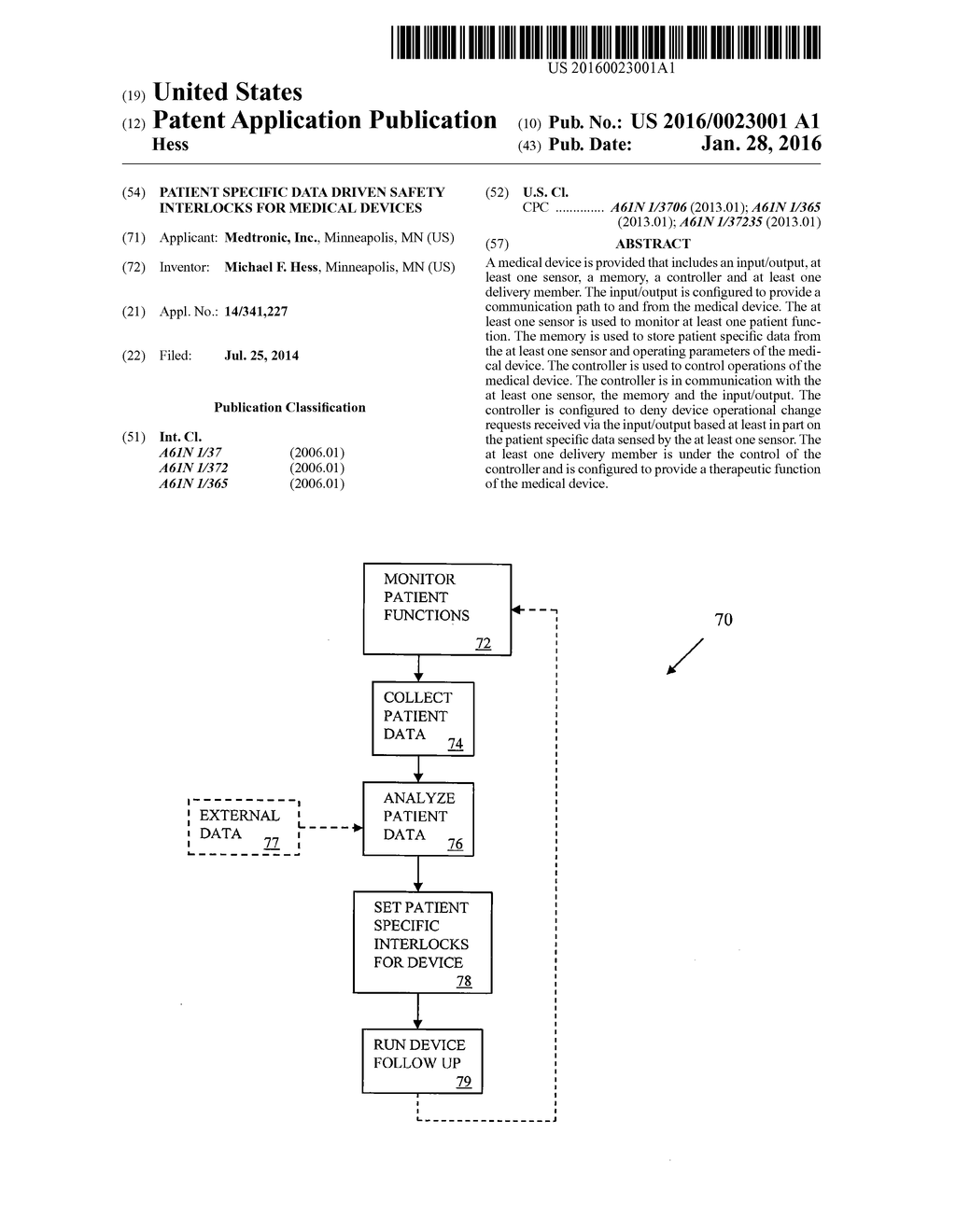 PATIENT SPECIFIC DATA DRIVEN SAFETY INTERLOCKS FOR MEDICAL DEVICES - diagram, schematic, and image 01