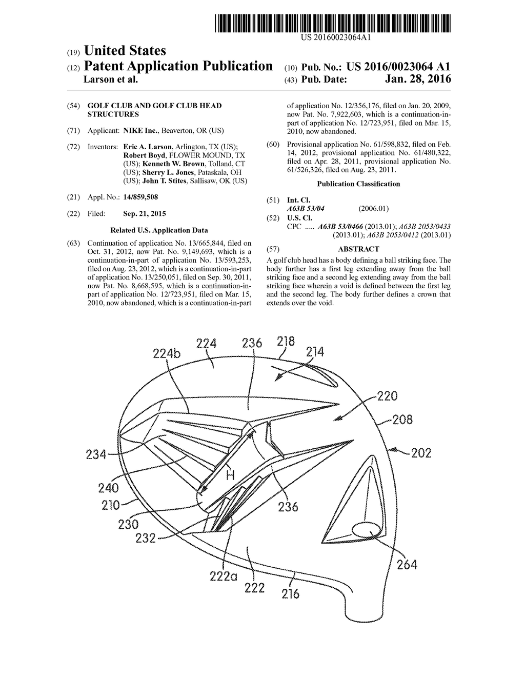 GOLF CLUB AND GOLF CLUB HEAD STRUCTURES - diagram, schematic, and image 01