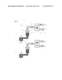 LIQUID MATERIAL DISCHARGE DEVICE, COATING DEVICE THEREOF, AND COATING     METHOD diagram and image