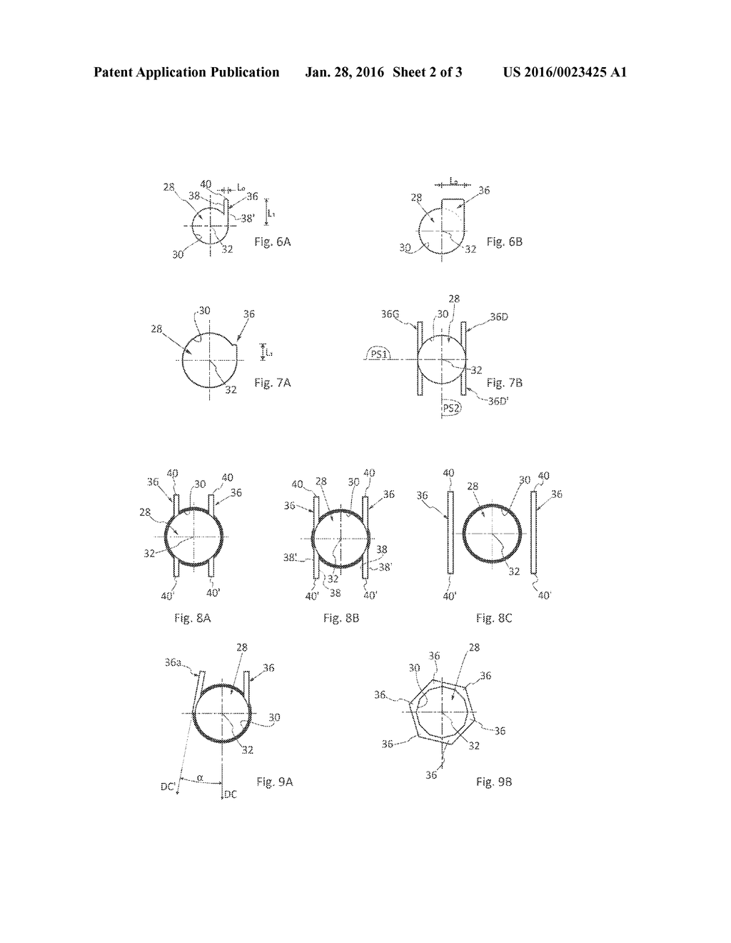 METHOD OF REINFORCING A STRATIFIED COMPOSITE MATERIAL PART COMPRISING AT     LEAST ONE THROUGH-HOLE, REINFORCED STRATIFIED COMPOSITE MATERIAL PART - diagram, schematic, and image 03