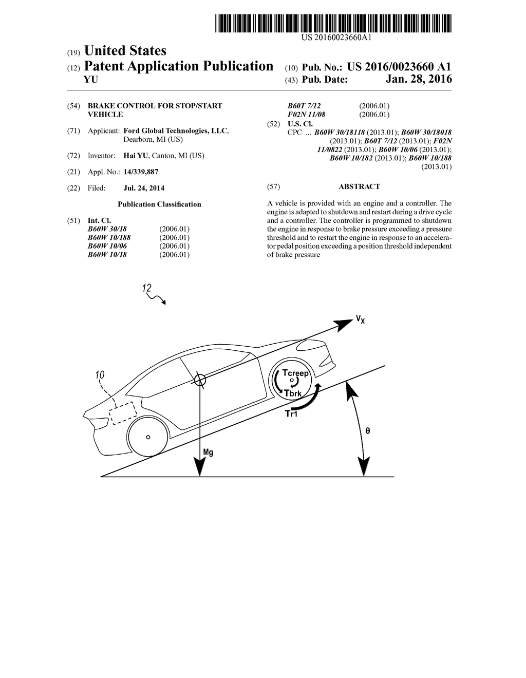 BRAKE CONTROL FOR STOP/START VEHICLE - diagram, schematic, and image 01