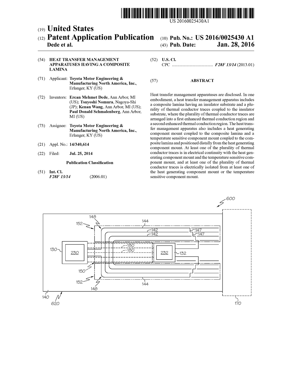 Heat Transfer Management Apparatuses Having A Composite Lamina - diagram, schematic, and image 01