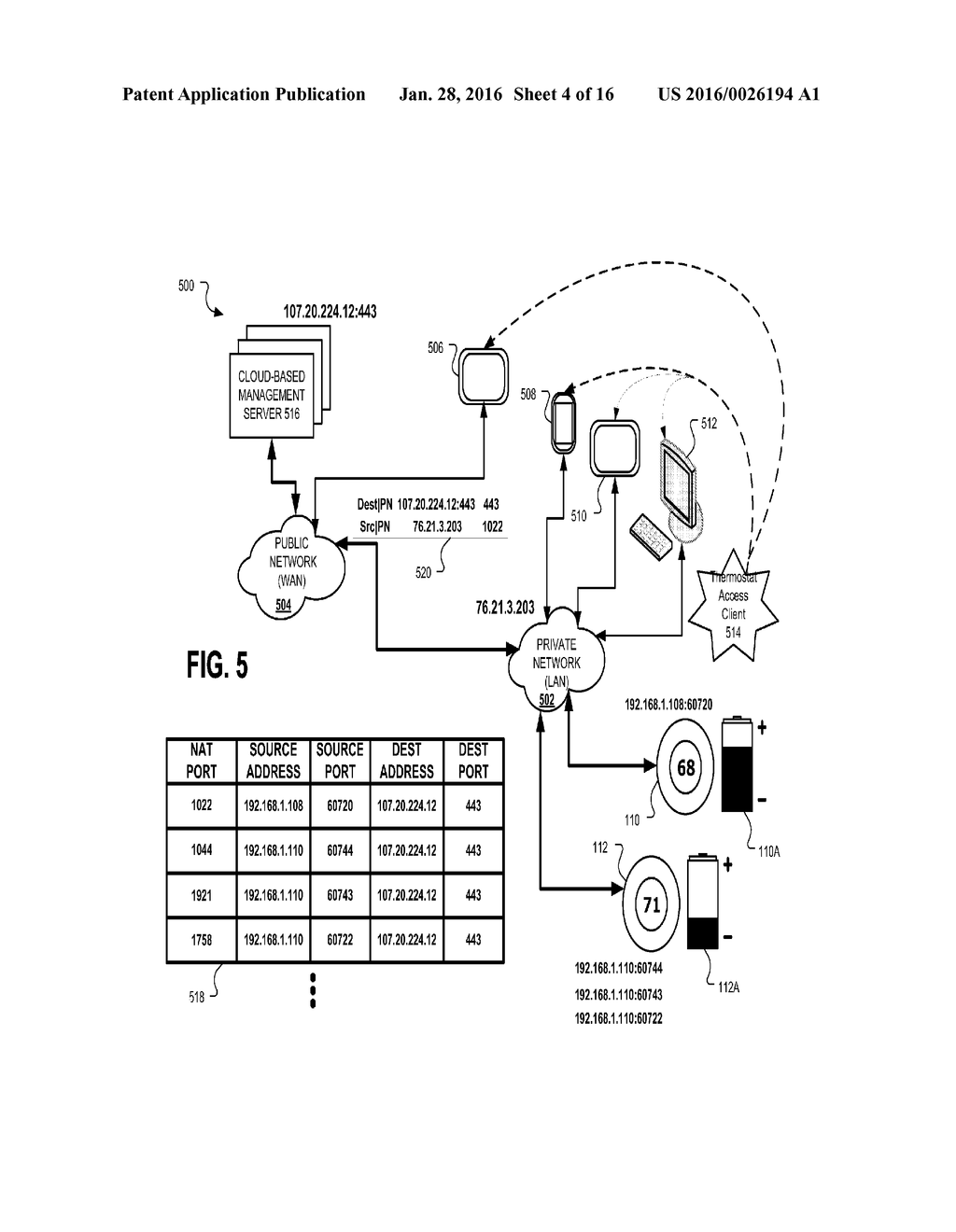 METHODS AND SYSTEMS FOR DATA INTERCHANGE BETWEEN A NETWORK-CONNECTED     THERMOSTAT AND CLOUD-BASED MANAGEMENT SERVER - diagram, schematic, and image 05