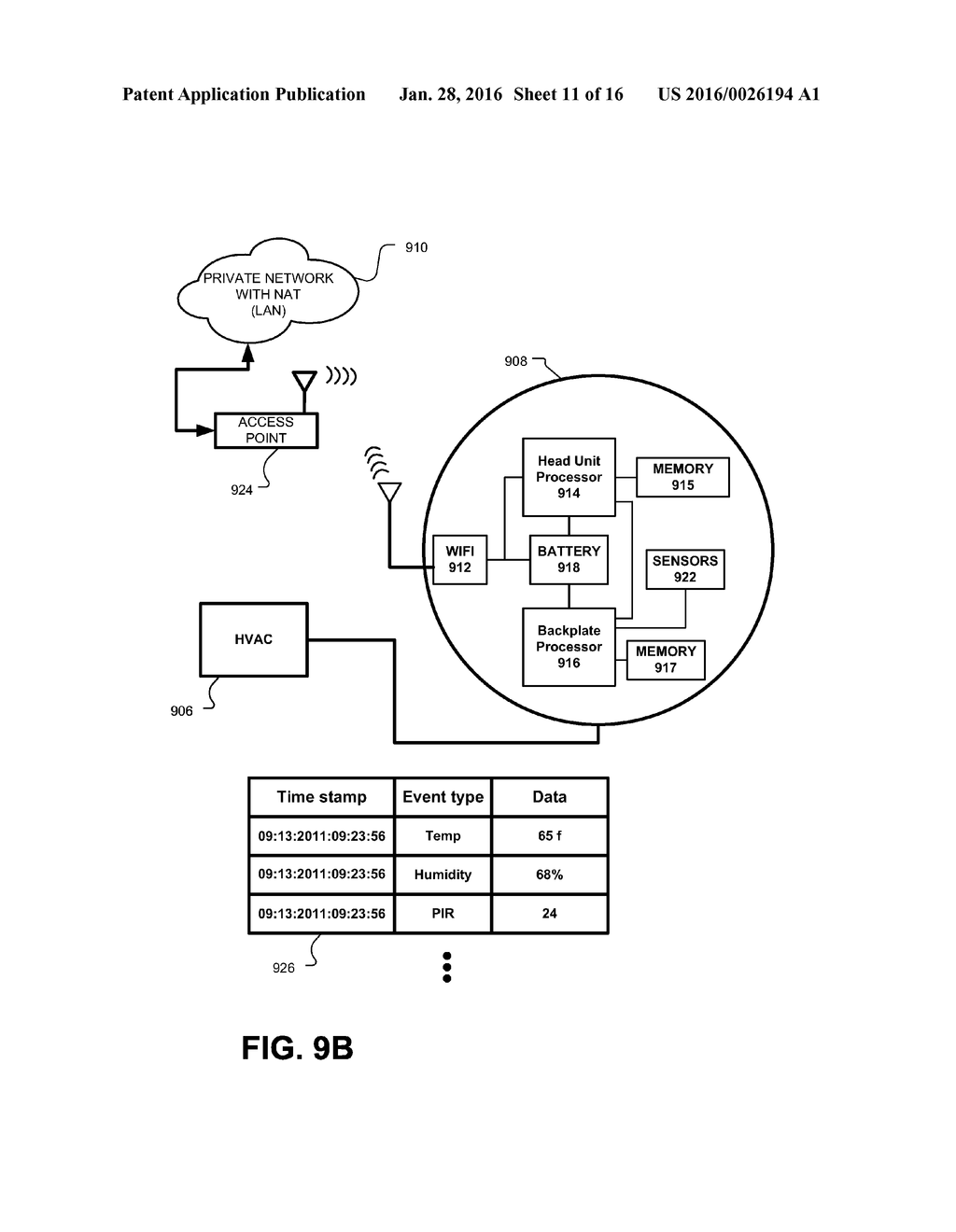 METHODS AND SYSTEMS FOR DATA INTERCHANGE BETWEEN A NETWORK-CONNECTED     THERMOSTAT AND CLOUD-BASED MANAGEMENT SERVER - diagram, schematic, and image 12