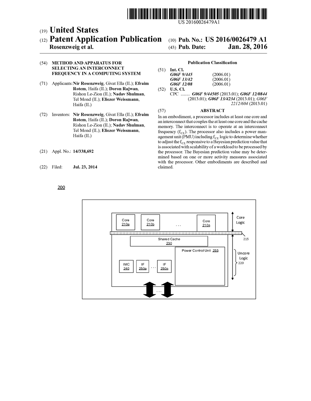 METHOD AND APPARATUS FOR SELECTING AN INTERCONNECT FREQUENCY IN A     COMPUTING SYSTEM - diagram, schematic, and image 01