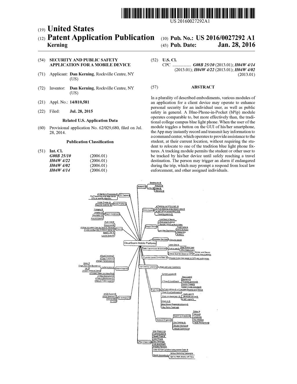 Security and Public Safety Application for a Mobile Device - diagram, schematic, and image 01