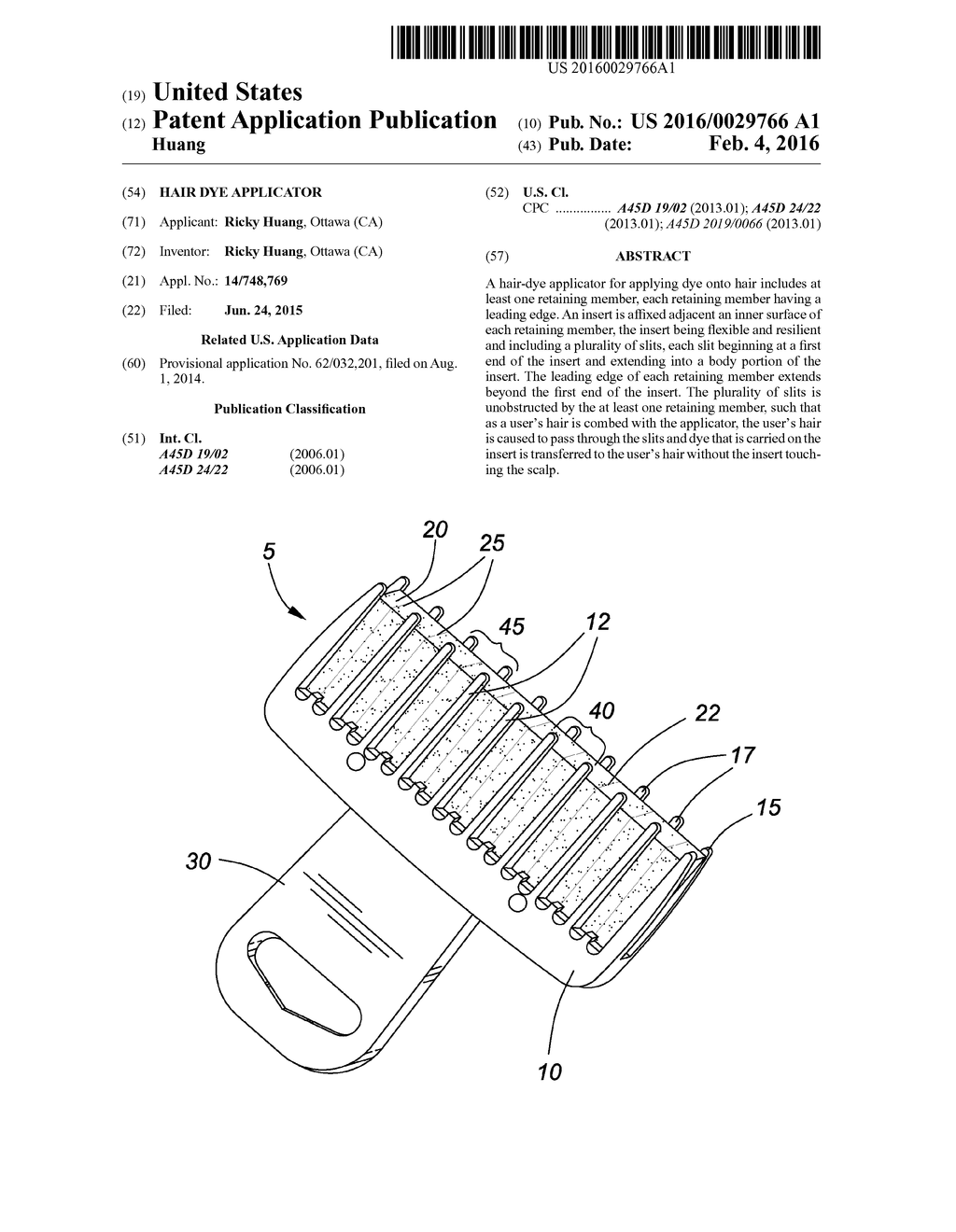 Hair Dye Applicator - diagram, schematic, and image 01