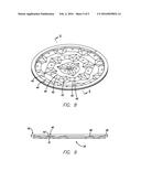 SPRAY HEAD ASSEMBLY WITH INTERIOR RISES, DEPRESSIONS, AND ORIFICES diagram and image