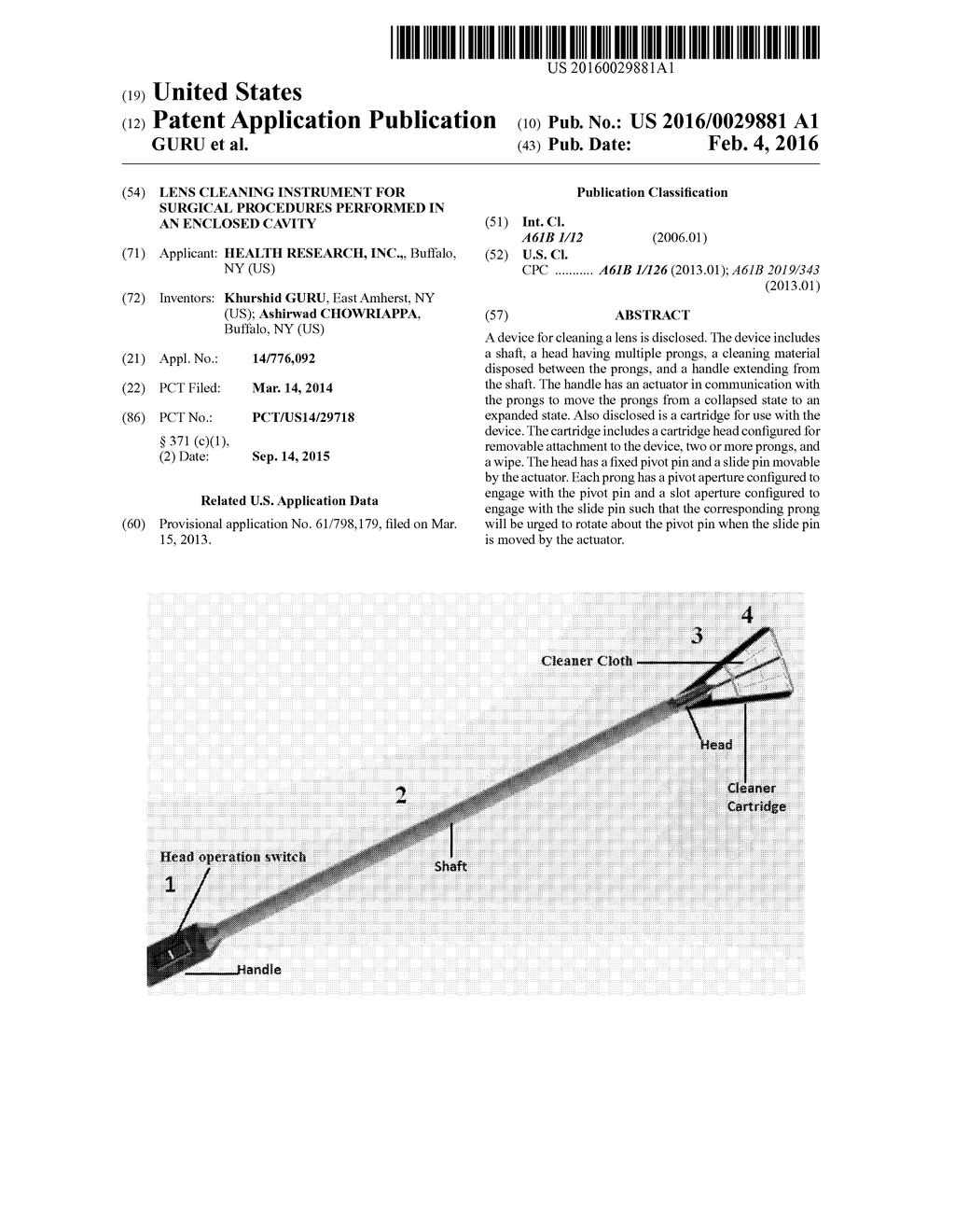 LENS CLEANING INSTRUMENT FOR SURGICAL PROCEDURES PERFORMED IN AN ENCLOSED     CAVITY - diagram, schematic, and image 01