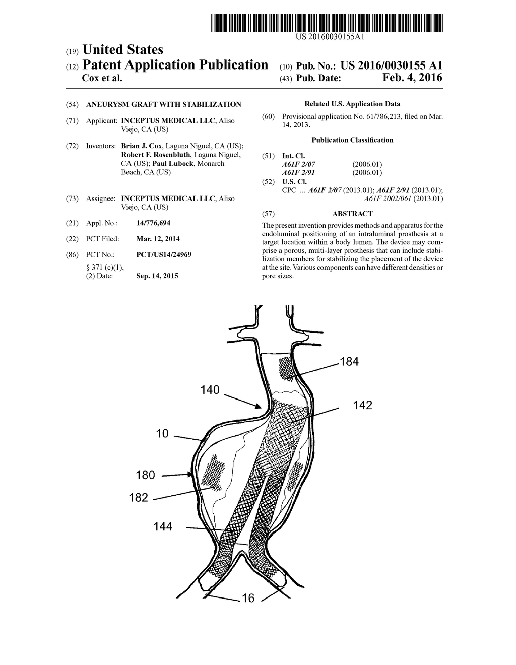 Aneurysm Graft With Stabilization - diagram, schematic, and image 01