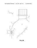 DISPOSABLE PLASTIC BOTTLE HAVING ONE OR MORE RECEPTACLES FOR STORING AND     DISCHARGING ADDITIVES INTO BEVERAGES AND METHOD FOR FABRICATING THE SAME diagram and image