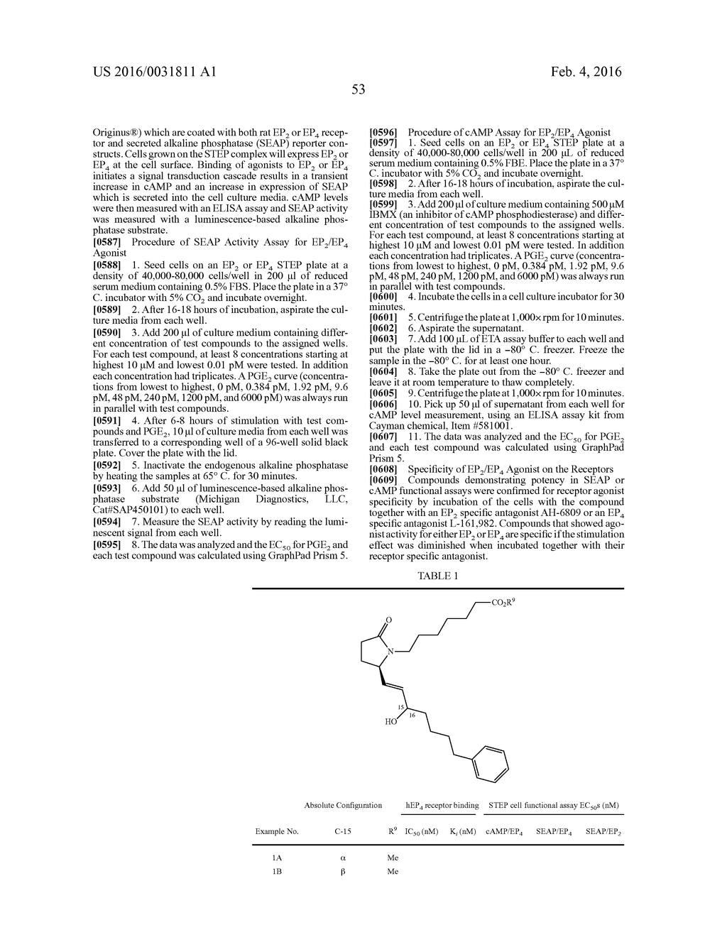 LACTAM COMPOUNDS AS EP4 RECEPTOR-SELECTIVE AGONISTS FOR USE IN THE     TREATMENT OF EP4-MEDIATED DISEASES AND CONDITIONS - diagram, schematic, and image 54