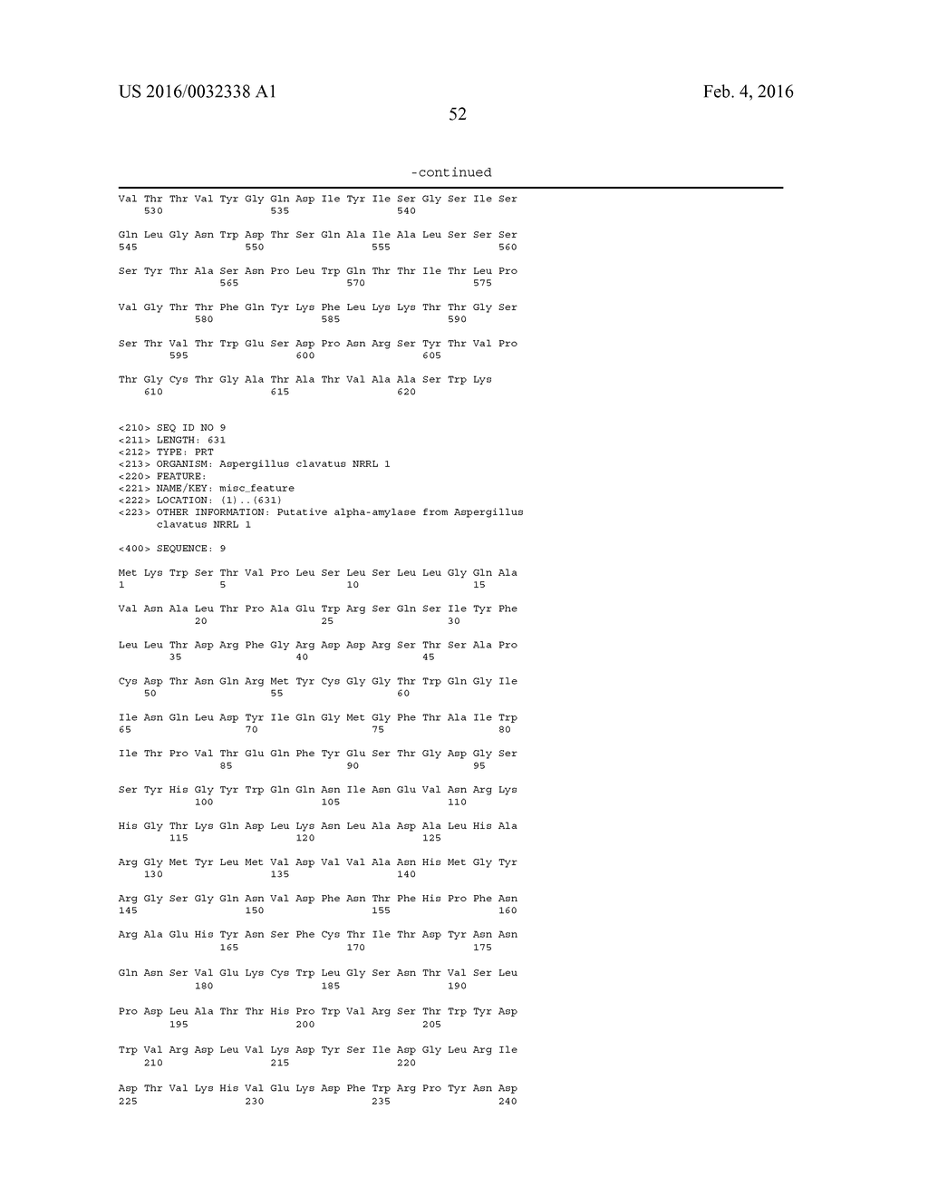 METHOD OF USING ALPHA-AMYLASE FROM ASPERGILLUS FUMIGATUS AND ISOAMYLASE     FOR SACCHARIFICATION - diagram, schematic, and image 60