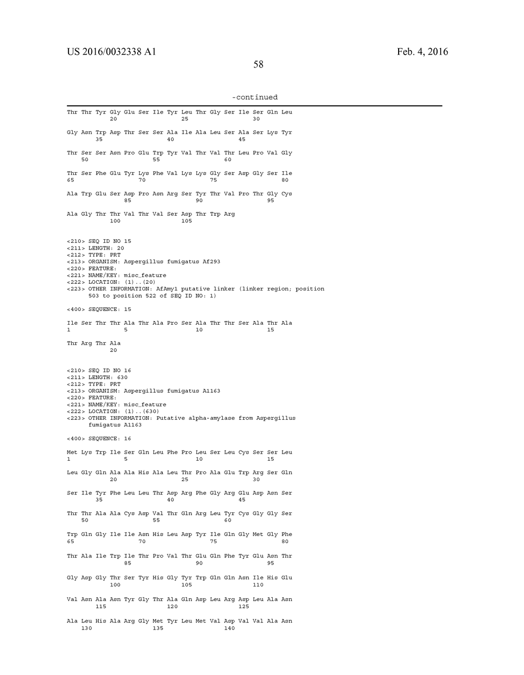 METHOD OF USING ALPHA-AMYLASE FROM ASPERGILLUS FUMIGATUS AND ISOAMYLASE     FOR SACCHARIFICATION - diagram, schematic, and image 66