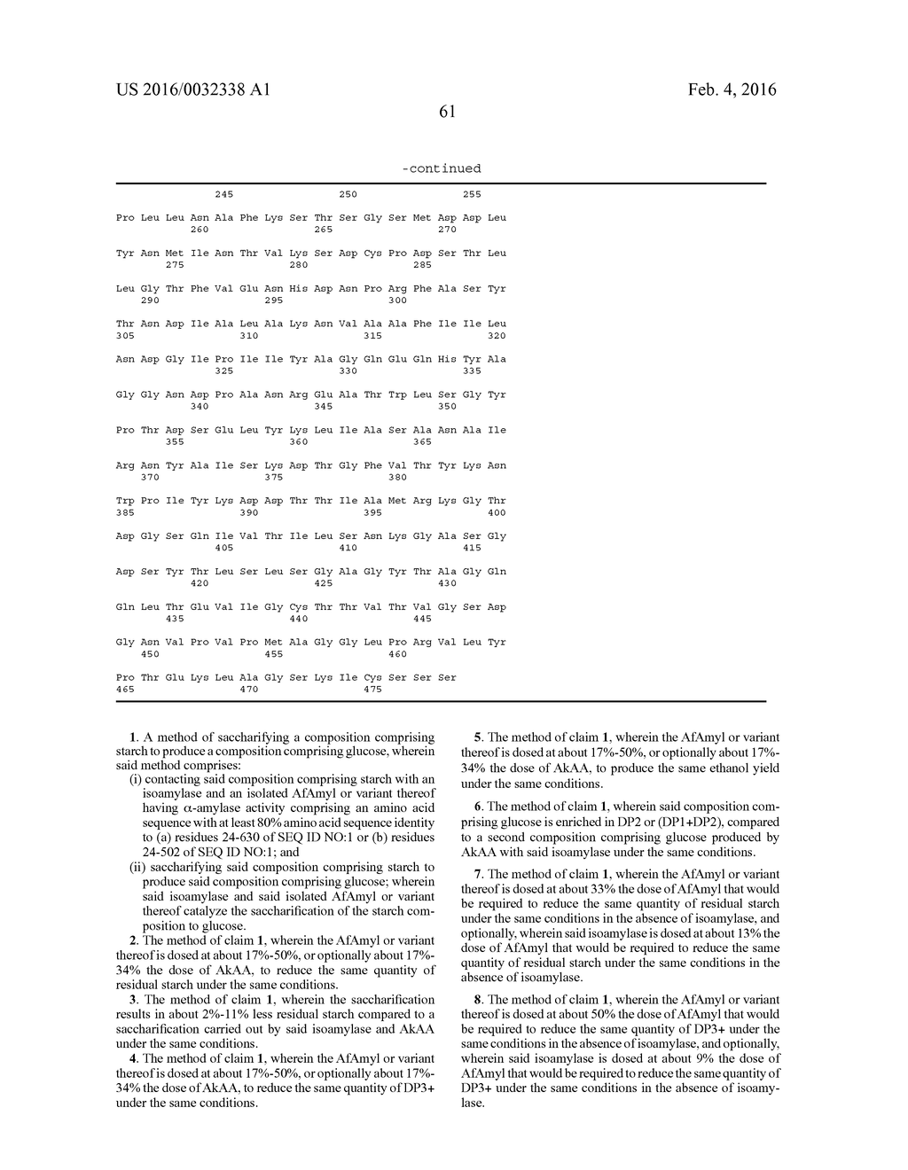 METHOD OF USING ALPHA-AMYLASE FROM ASPERGILLUS FUMIGATUS AND ISOAMYLASE     FOR SACCHARIFICATION - diagram, schematic, and image 69