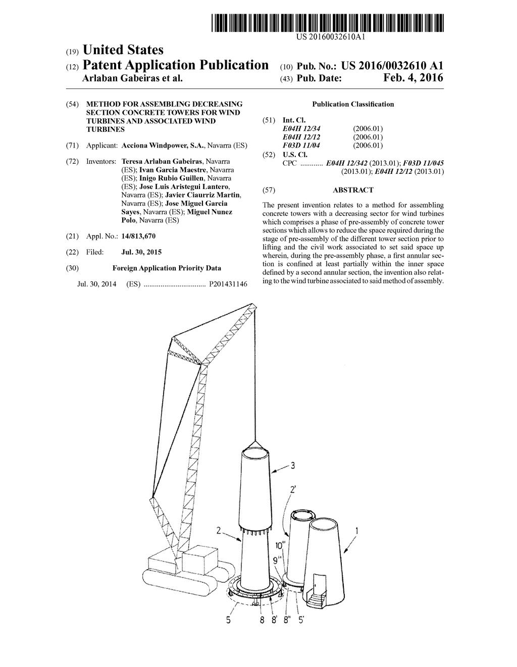 Method for Assembling Decreasing Section Concrete Towers for Wind Turbines     and Associated Wind Turbines - diagram, schematic, and image 01