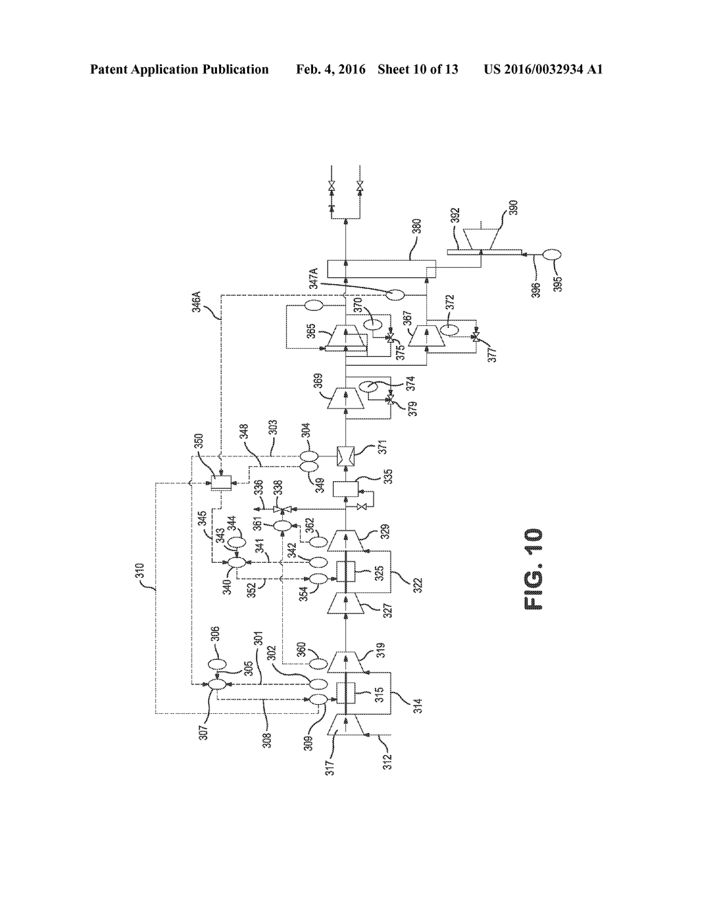 METHOD FOR COMPRESSING AN INCOMING FEED AIR STREAM IN A CRYOGENIC AIR     SEPARATION PLANT - diagram, schematic, and image 11