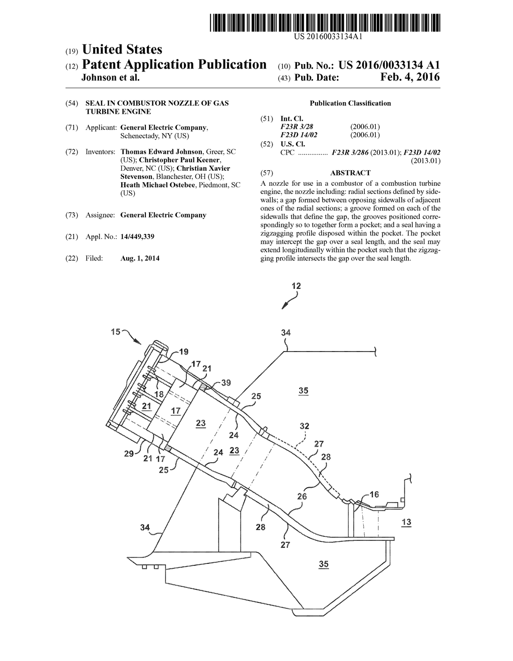 SEAL IN COMBUSTOR NOZZLE OF GAS TURBINE ENGINE - diagram, schematic, and image 01