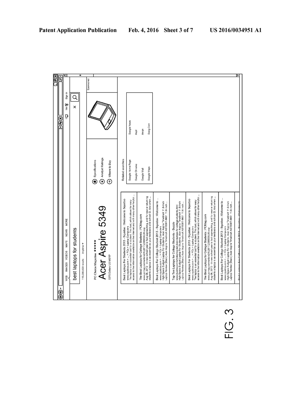 ALLOCATING PROMINENT DISPLAY SPACE FOR QUERY ANSWERS - diagram, schematic, and image 04