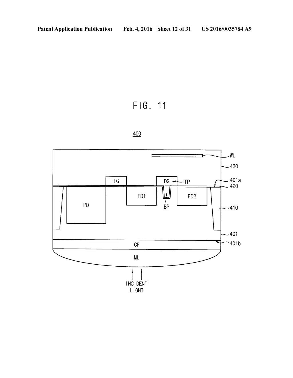 UNIT PIXEL OF IMAGE SENSOR, IMAGE SENSOR INCLUDING THE SAME AND METHOD OF     MANUFACTURING IMAGE SENSOR - diagram, schematic, and image 13