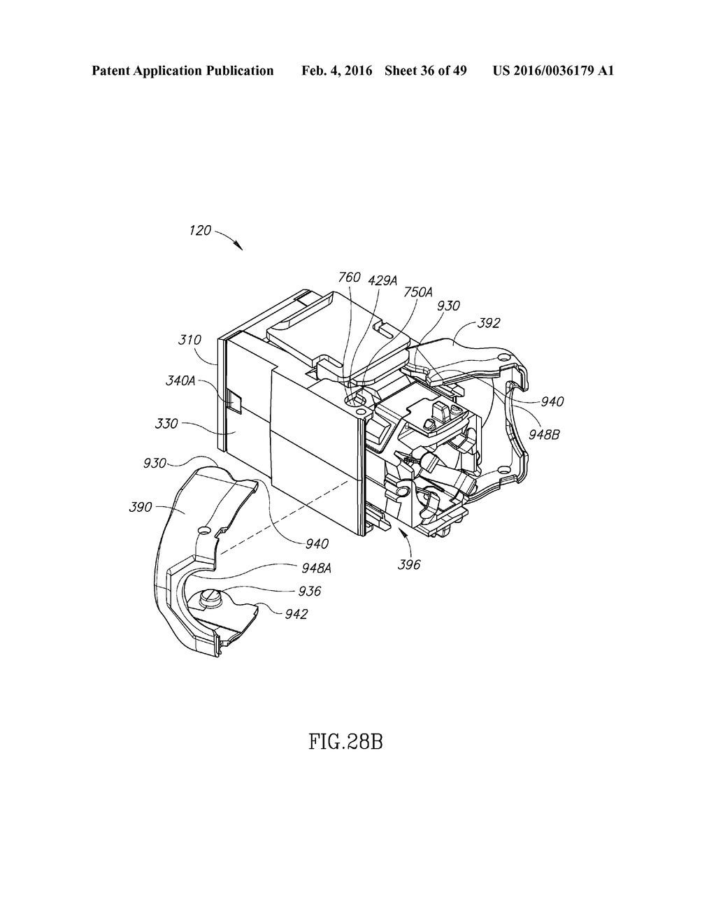 COMMUNICATION OUTLET WITH SHUTTER MECHANISM AND WIRE MANAGER - diagram, schematic, and image 37