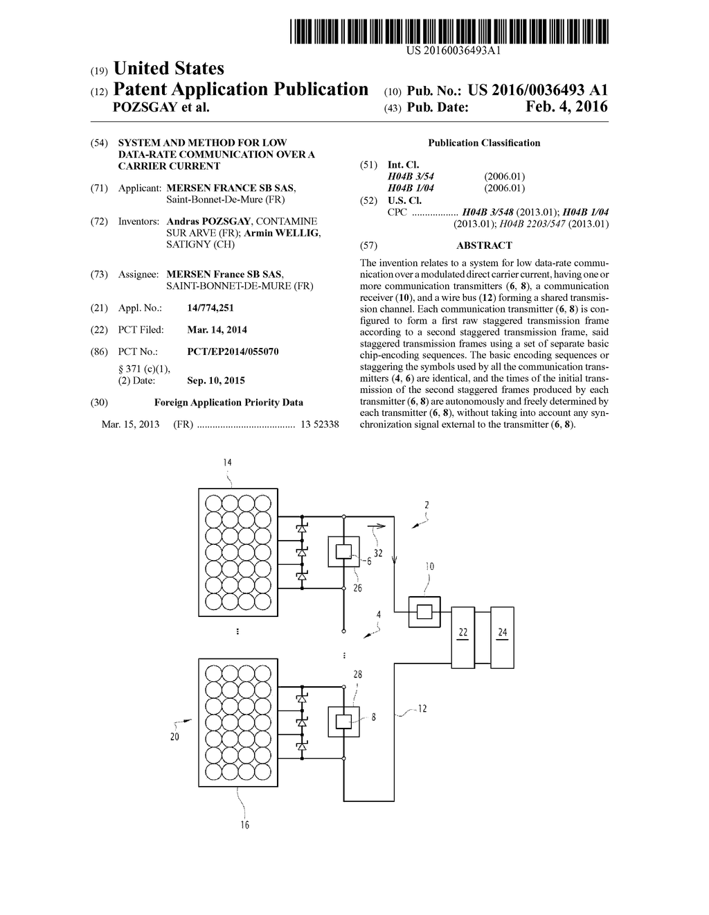 System and method for low data-rate communication over a carrier current - diagram, schematic, and image 01