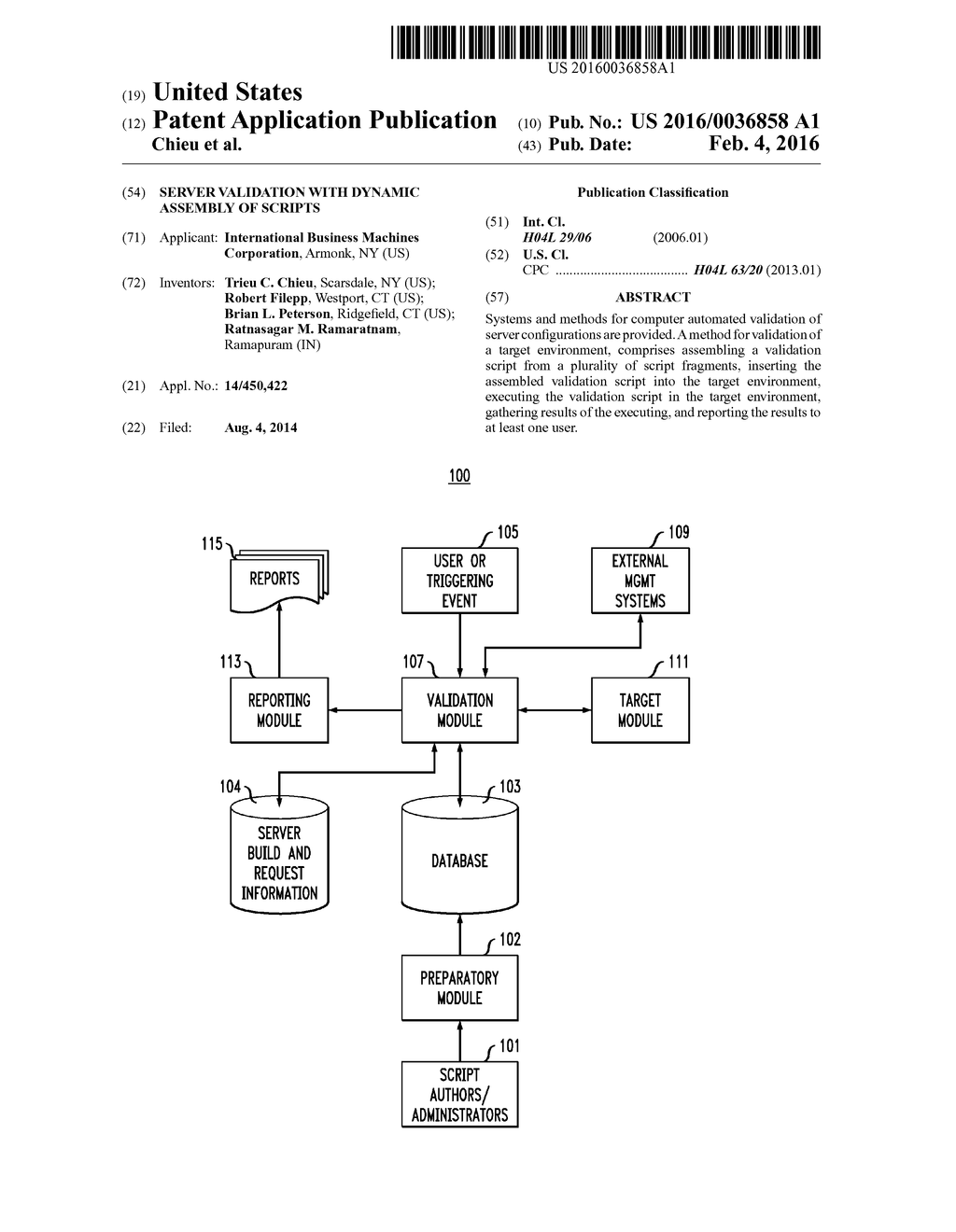 SERVER VALIDATION WITH DYNAMIC ASSEMBLY OF SCRIPTS - diagram, schematic, and image 01