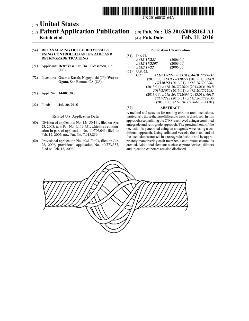 RECANALIZING OCCLUDED VESSELS USING CONTROLLED ANTEGRADE AND RETROGRADE     TRACKING - diagram, schematic, and image 01