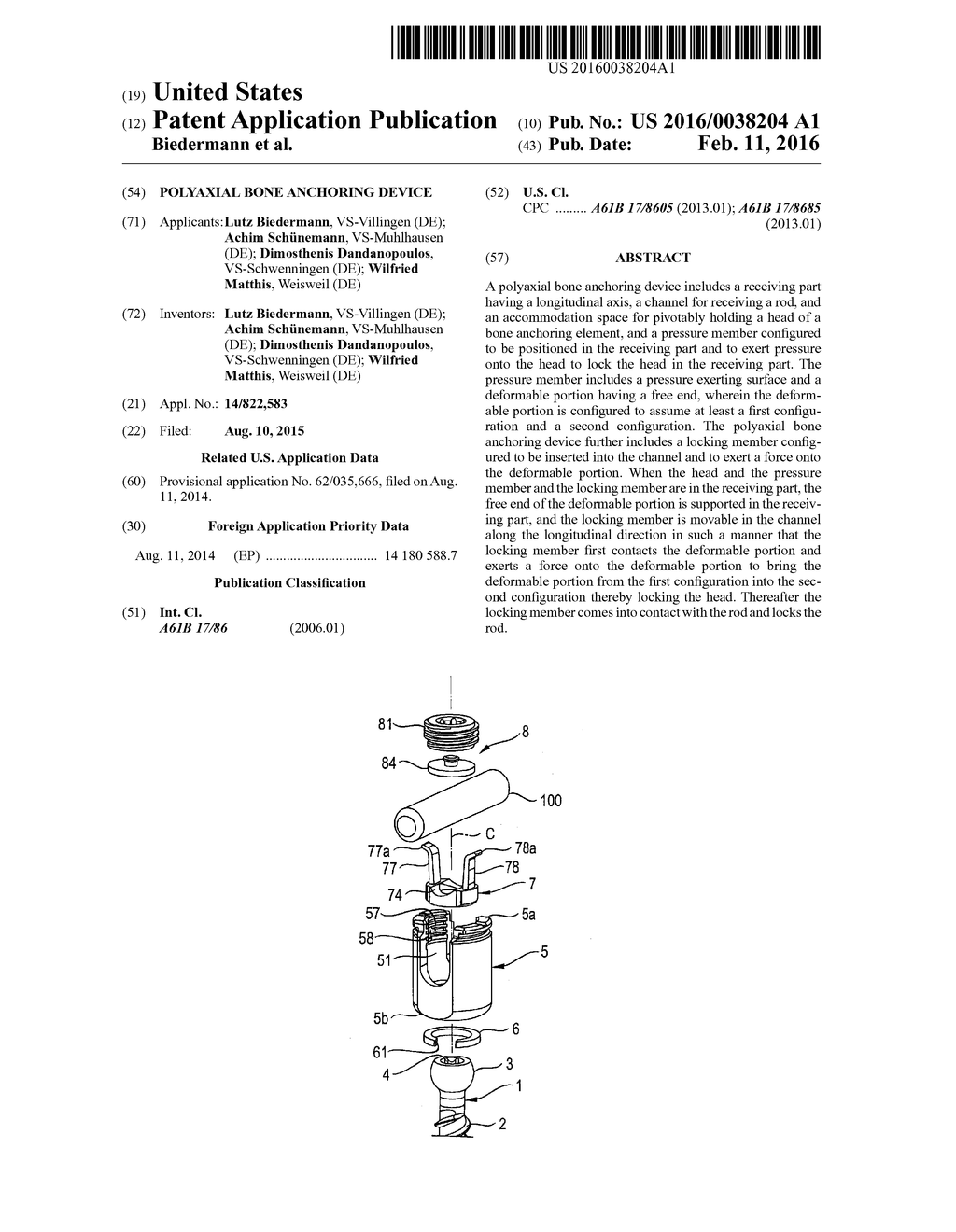 POLYAXIAL BONE ANCHORING DEVICE - diagram, schematic, and image 01