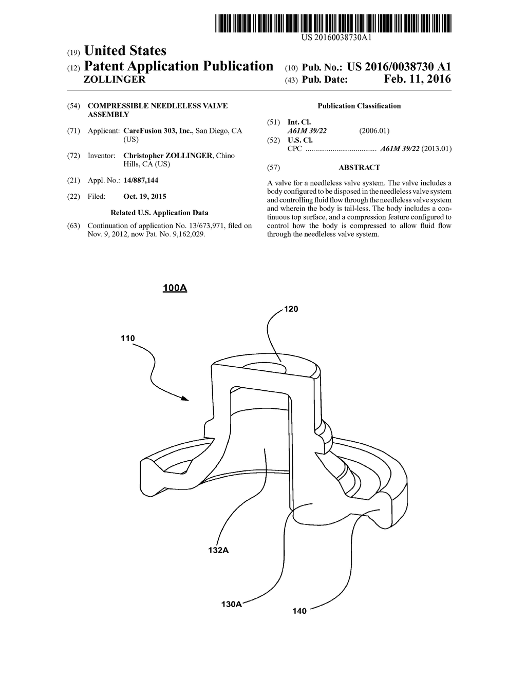 COMPRESSIBLE NEEDLELESS VALVE ASSEMBLY - diagram, schematic, and image 01