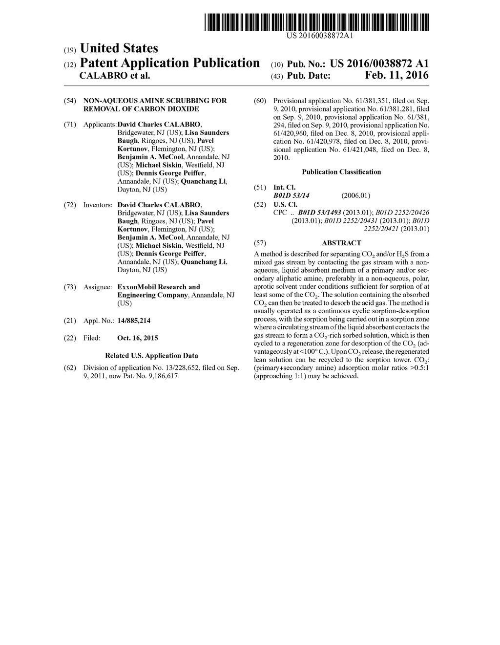 NON-AQUEOUS AMINE SCRUBBING FOR REMOVAL OF CARBON DIOXIDE - diagram, schematic, and image 01