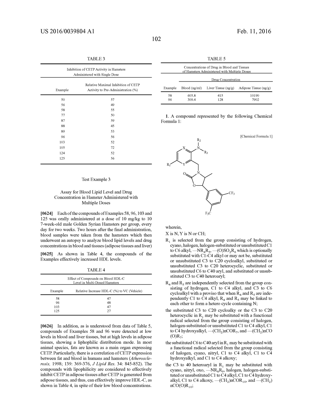 NOVEL OXAZOLIDINONE DERIVATIVE AS CETP INHIBITOR, ITS PREPARATION METHOD,     AND PHARMACEUTICAL COMPOSITION COMPRISING THE SAME - diagram, schematic, and image 103