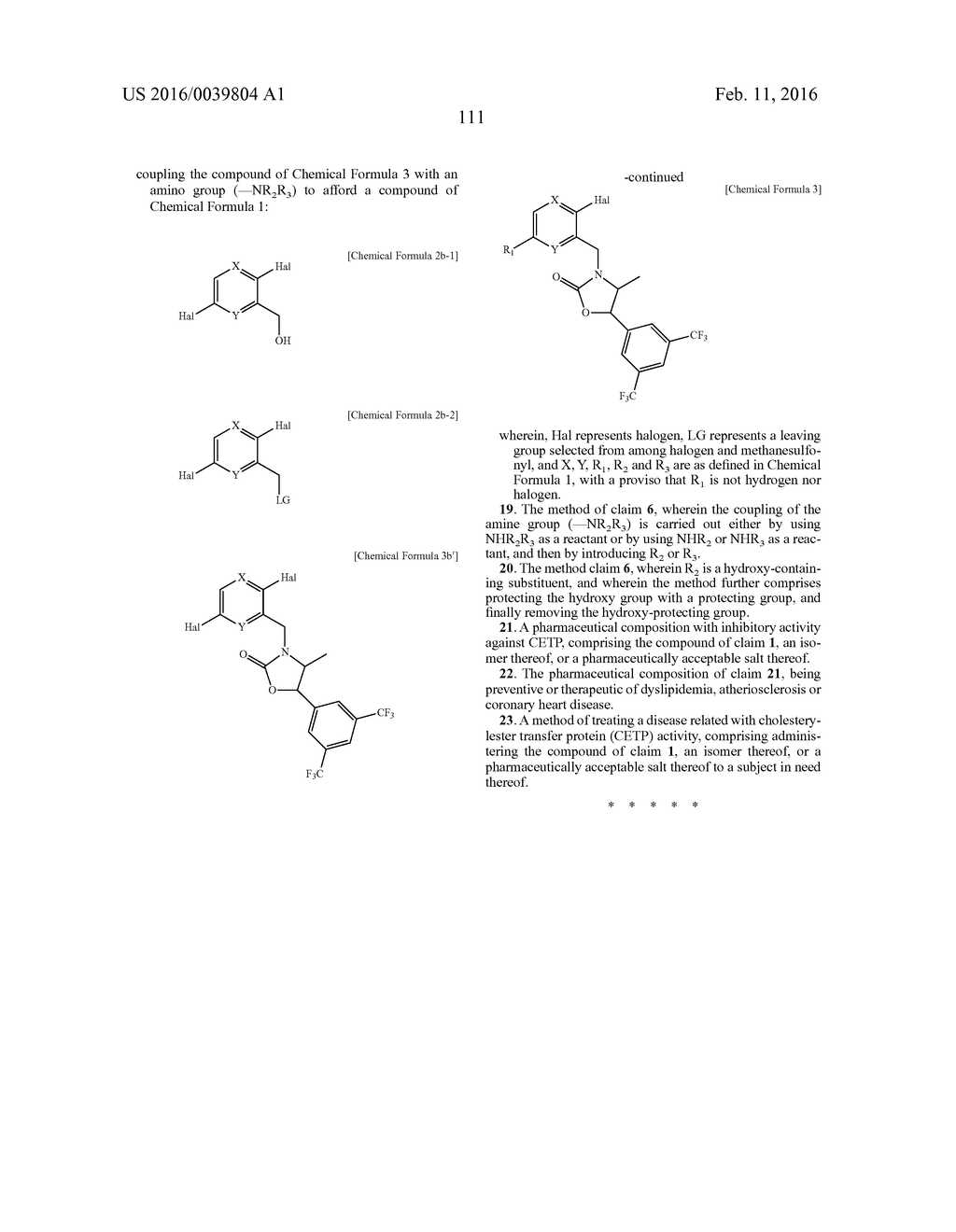 NOVEL OXAZOLIDINONE DERIVATIVE AS CETP INHIBITOR, ITS PREPARATION METHOD,     AND PHARMACEUTICAL COMPOSITION COMPRISING THE SAME - diagram, schematic, and image 112