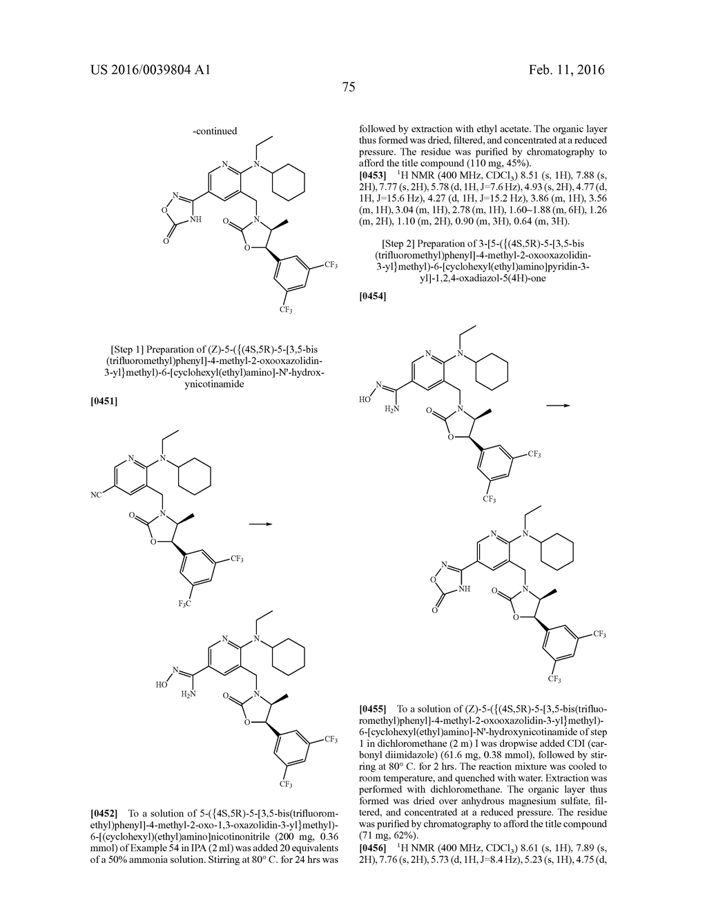 NOVEL OXAZOLIDINONE DERIVATIVE AS CETP INHIBITOR, ITS PREPARATION METHOD,     AND PHARMACEUTICAL COMPOSITION COMPRISING THE SAME - diagram, schematic, and image 76