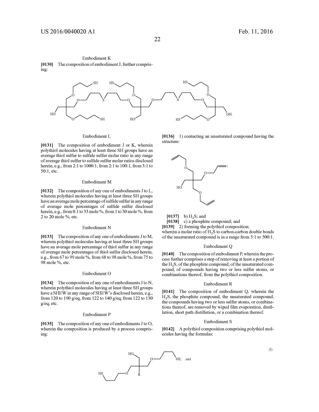 Methods of Mercaptanizing Unsaturated Compounds and Compositions Produced     Therefrom - diagram, schematic, and image 26