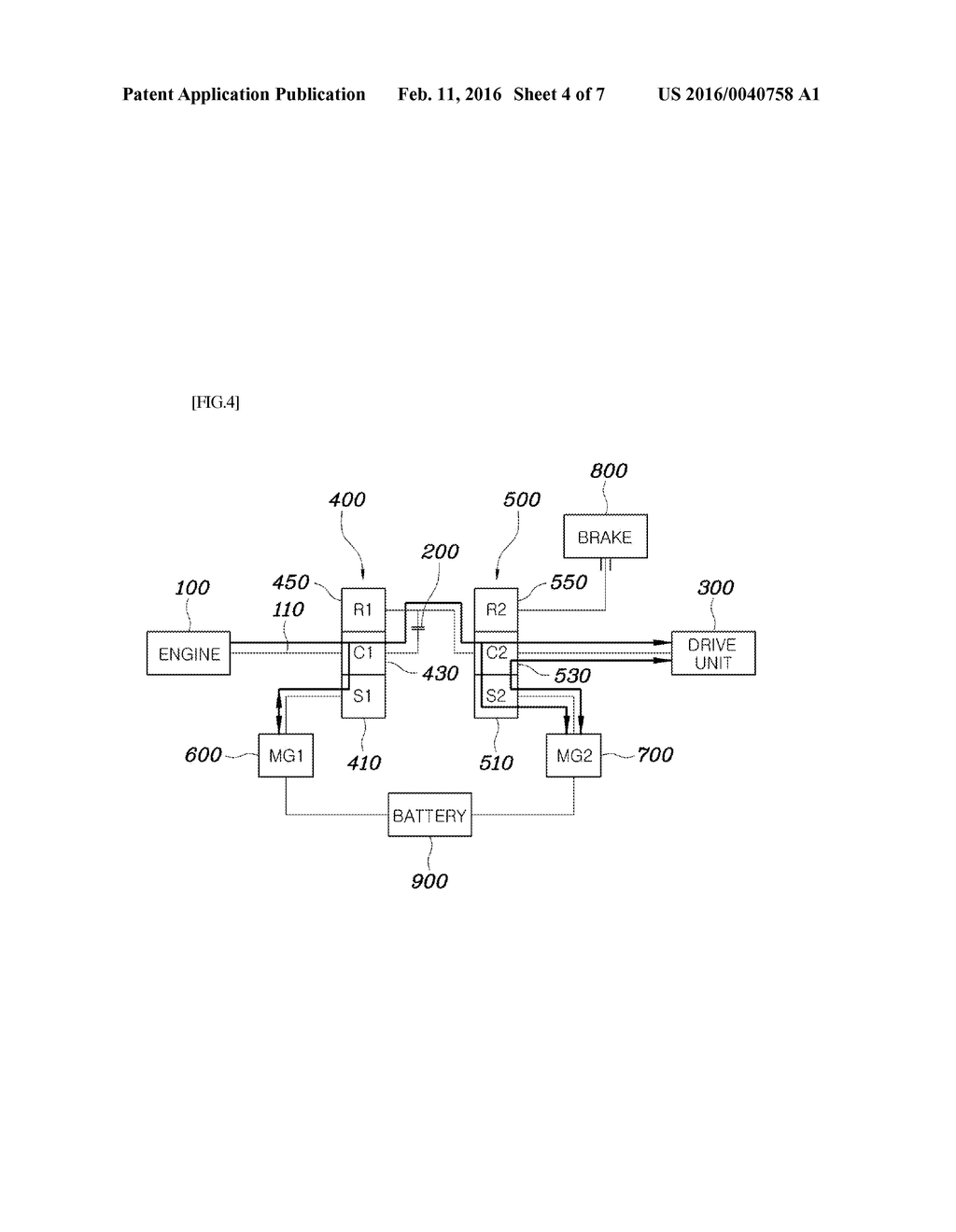 POWER TRANSMISSION SYSTEM FOR HYBRID VEHICLE - diagram, schematic, and image 05