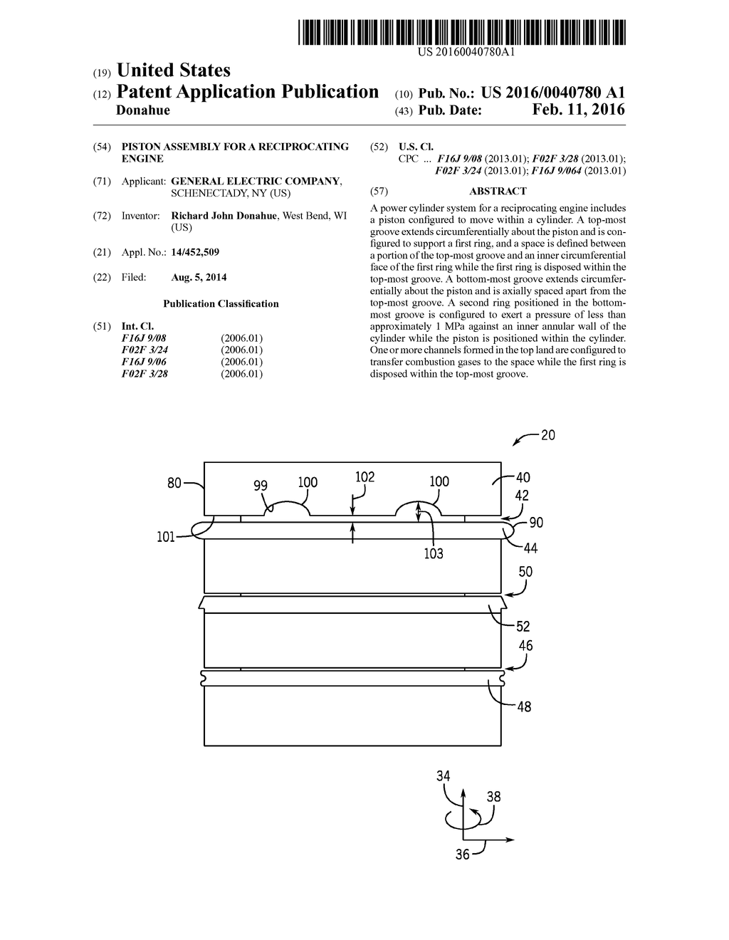 PISTON ASSEMBLY FOR A RECIPROCATING ENGINE - diagram, schematic, and image 01