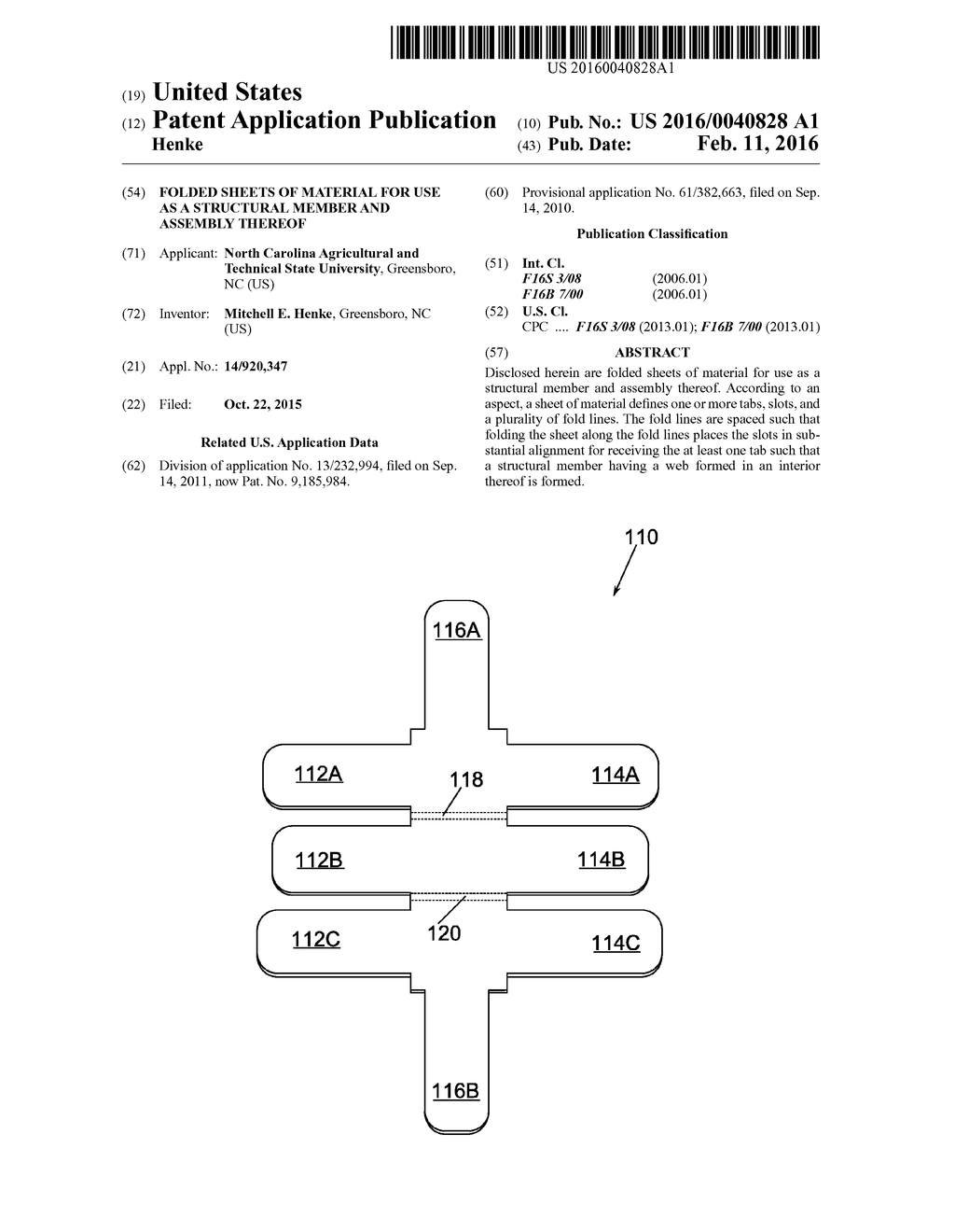 FOLDED SHEETS OF MATERIAL FOR USE AS A STRUCTURAL MEMBER AND ASSEMBLY     THEREOF - diagram, schematic, and image 01