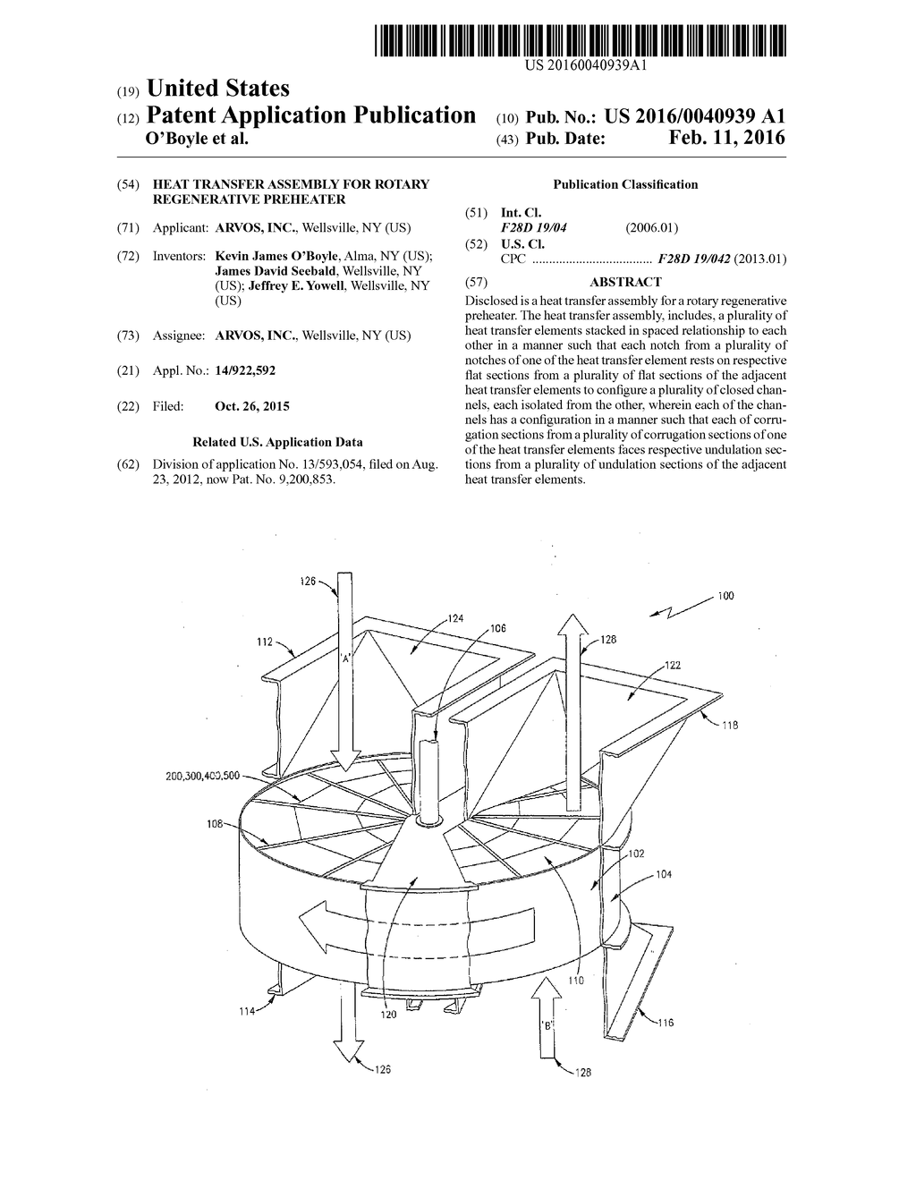 HEAT TRANSFER ASSEMBLY FOR ROTARY REGENERATIVE PREHEATER - diagram, schematic, and image 01