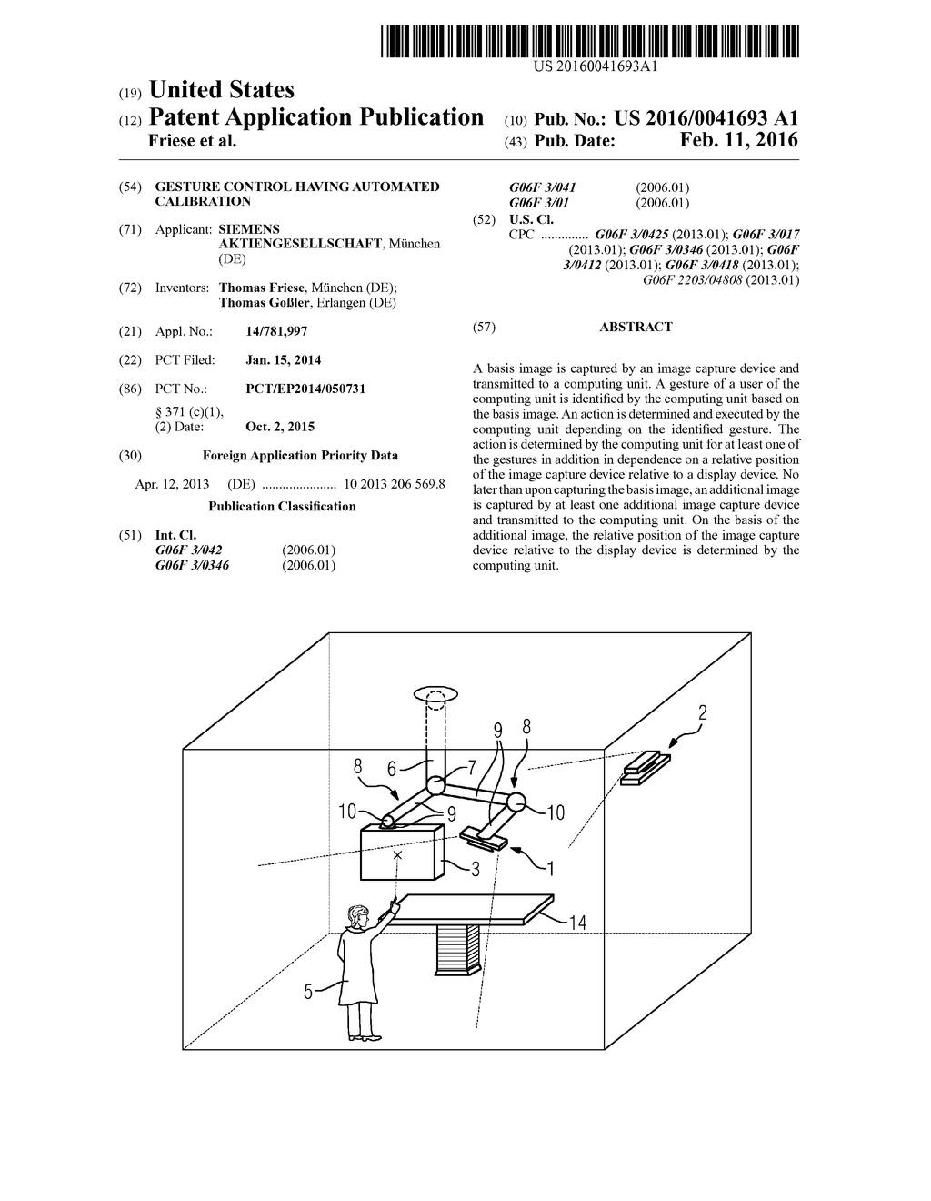 GESTURE CONTROL HAVING AUTOMATED CALIBRATION - diagram, schematic, and image 01